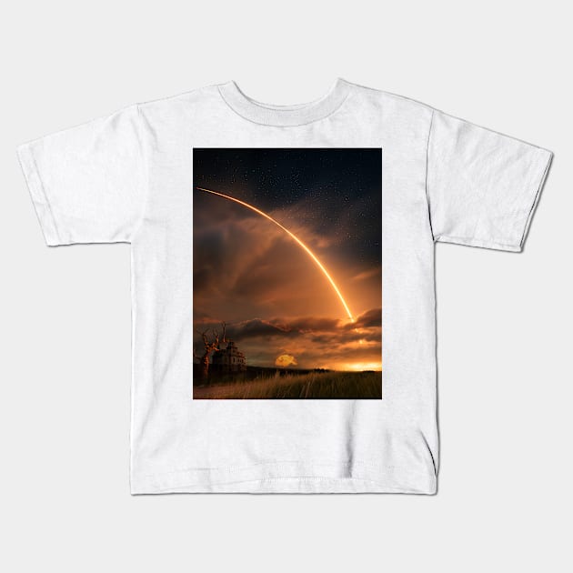 Curved Sunset Kids T-Shirt by Shaheen01